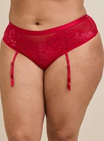 Shimmer Lace Mid Rise Thong Panty