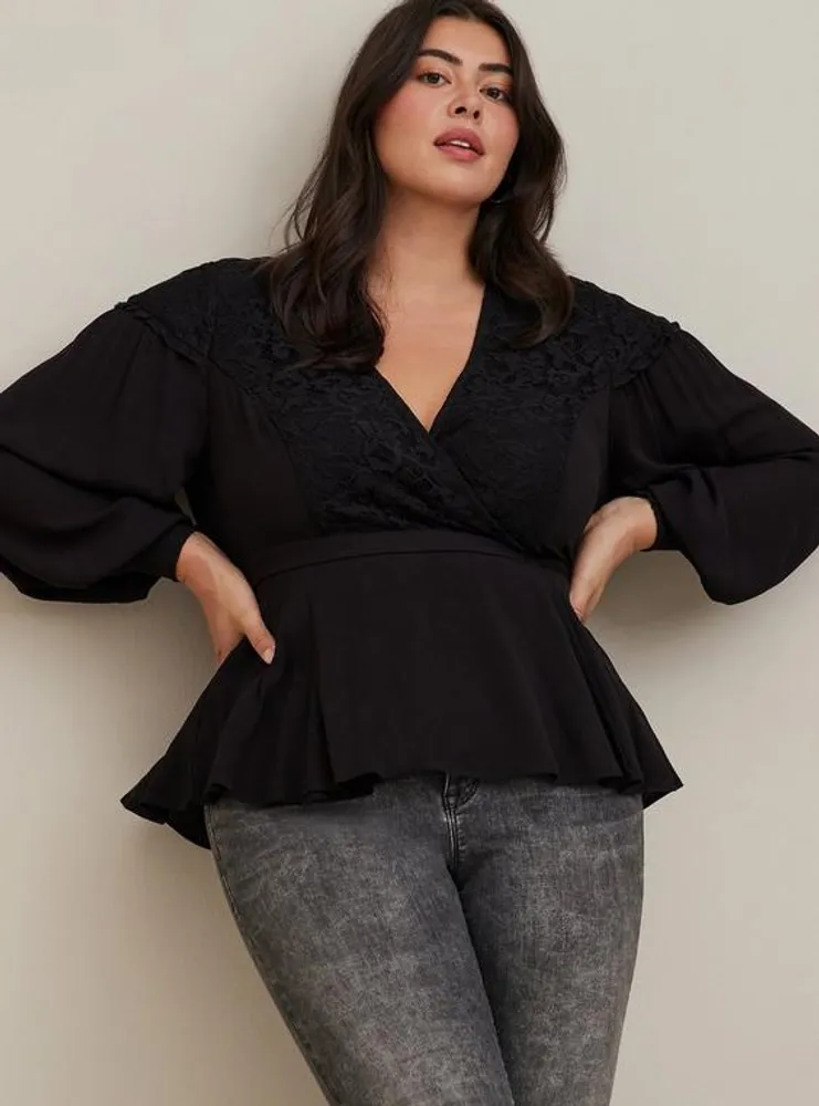 Plus Size - Black Mesh Inset Leggings - Torrid