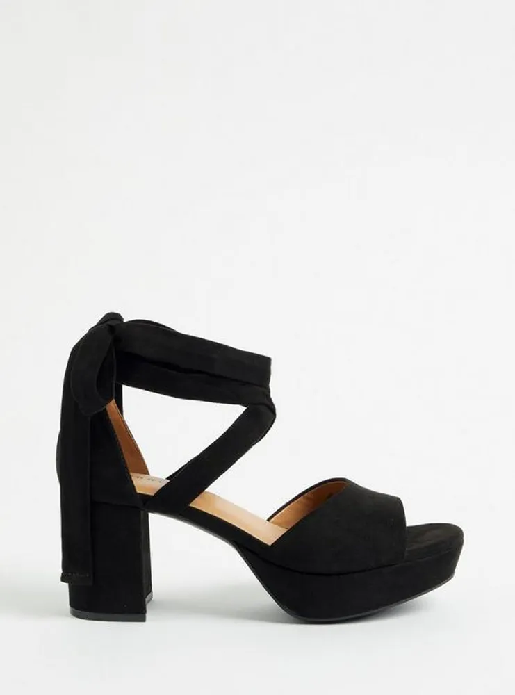 Strappy Platform Tapered Heel - Black (WW)