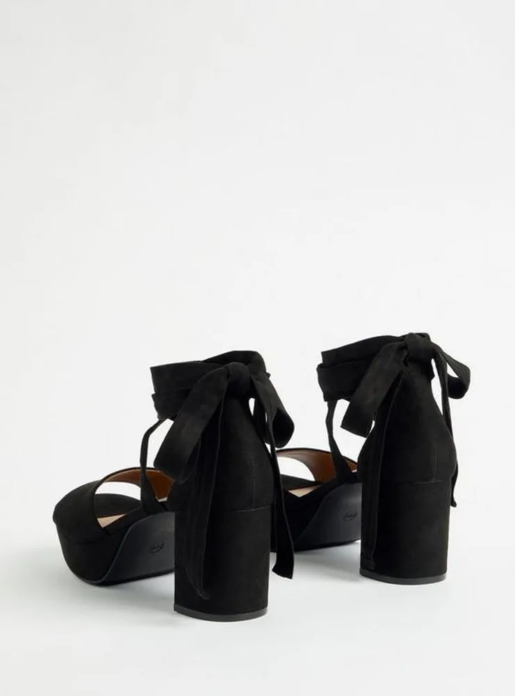 Strappy Platform Tapered Heel - Black (WW)