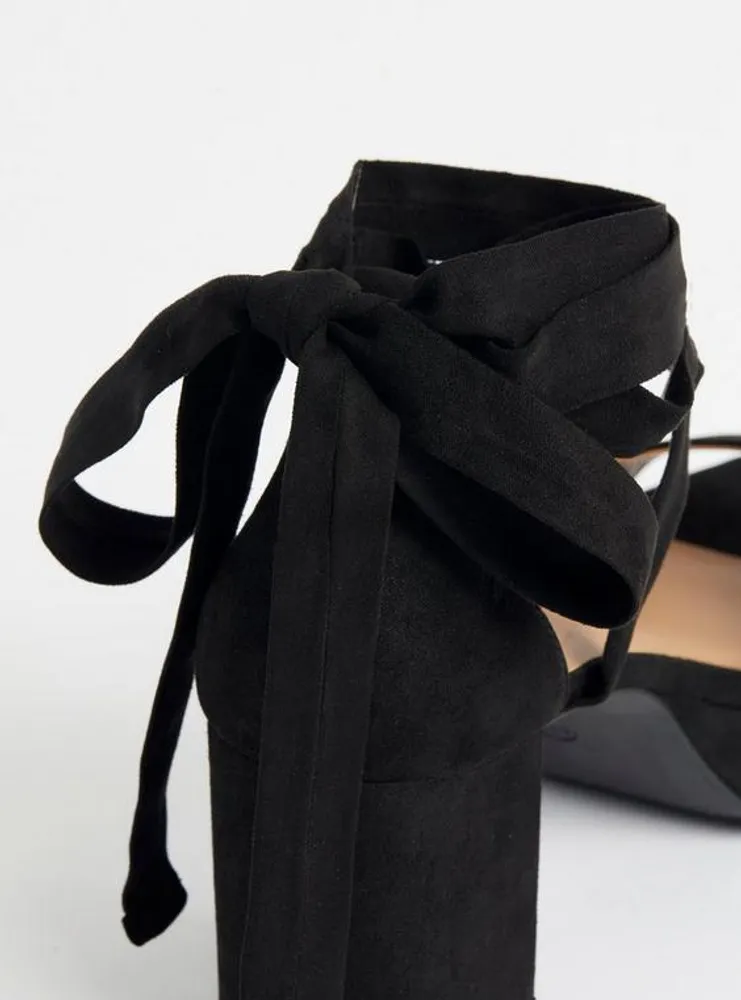 Strappy Platform Tapered Heel - Black (WW)