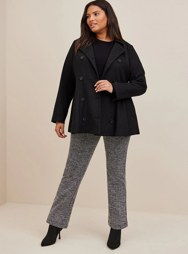 Wool Peplum Button Front Coat