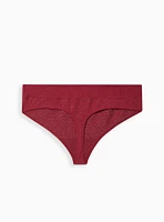 Seamless Mid Rise Thong Shimmer Rib Panty