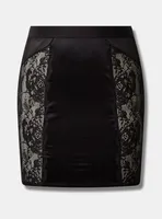 Satin And Lace Retro Slip Skirt