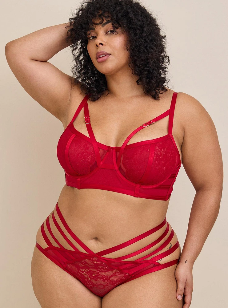 Straps And Lace Underwire Bra