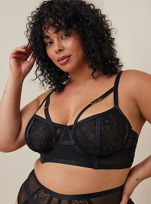 Straps And Lace Underwire Bra