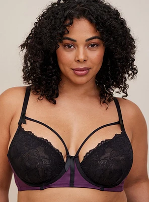 Satin And Lace Retro Underwire Bra