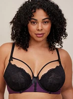 Satin And Lace Retro Underwire Bra