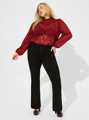 Mixed Lace High Neck Top