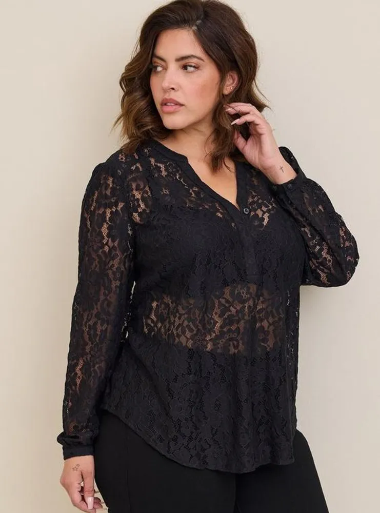 Harper Lace Pullover Long Sleeve Blouse