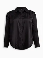 Madison Satin Button Up Long Sleeve Shirt