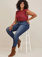 Eyelet Ruffle Sleeve Top