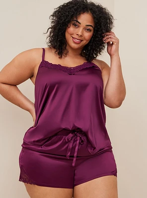 Dream Satin Lace Trim Short