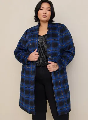 Brushed Fuzzy Flannel Coat