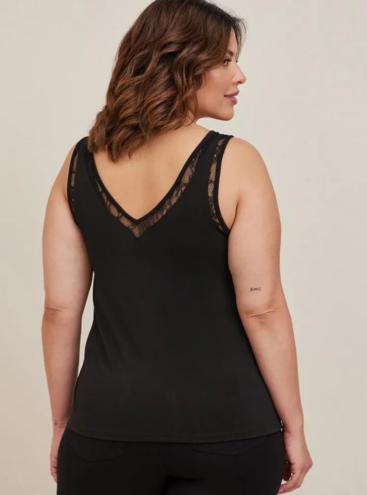 Plus Size - Knit Smocked Double Scoop Neck Tank - Torrid