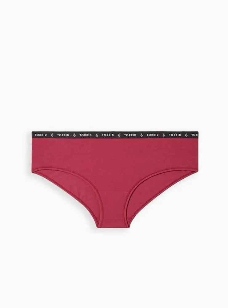 Cotton Mid-Rise Hipster Logo Panty