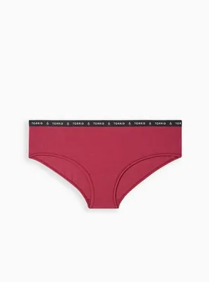 Cotton Mid-Rise Hipster Logo Panty