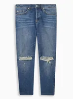 Straight Classic Denim High-Rise Studded Jean