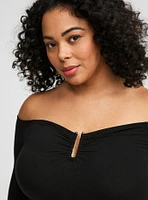 Foxy U-Bar Off-Shoulder Top