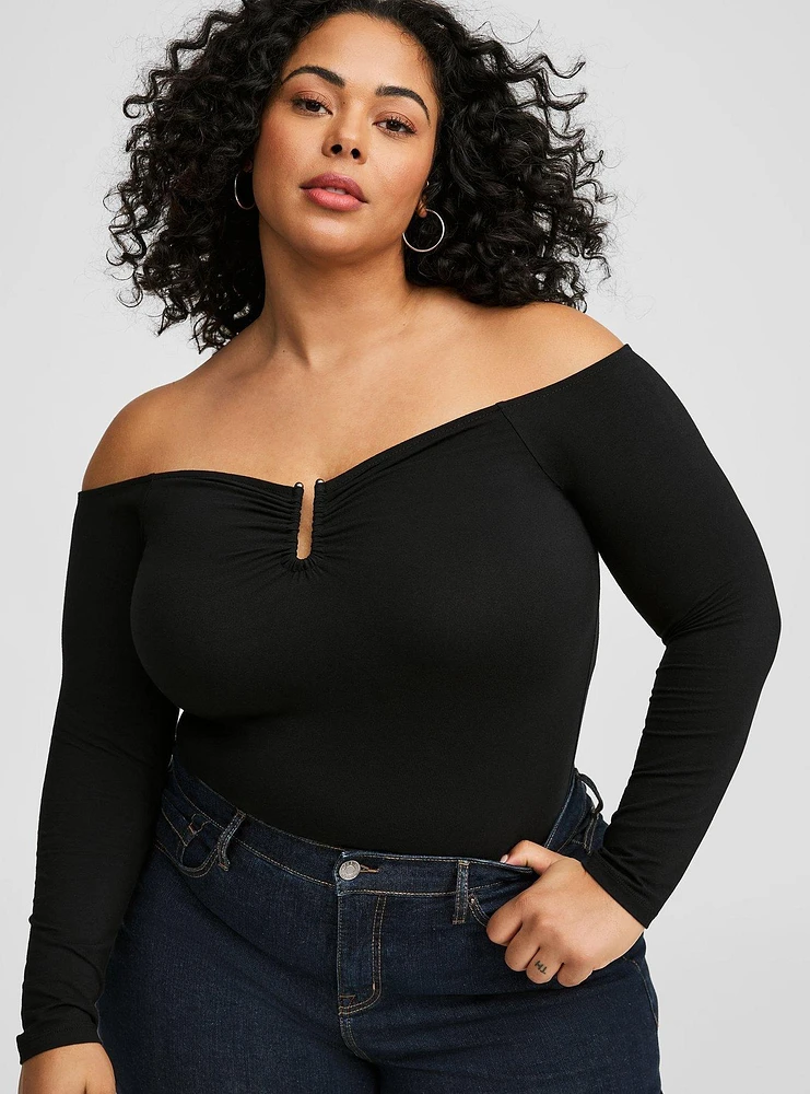 Foxy U-Bar Off-Shoulder Top