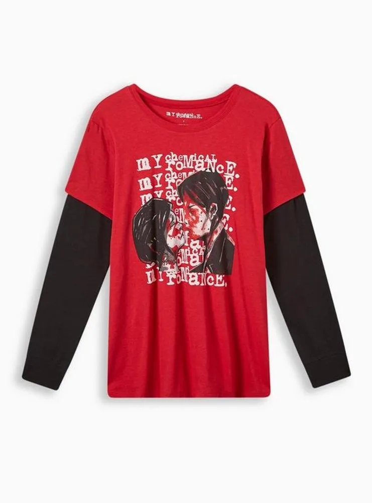 My Chemical Romance Classic Fit Cotton Crew Neck 2Fer Long Sleeve Tee