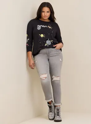 NASA Classic Fit Cotton Crew Neck Long Sleeve Top