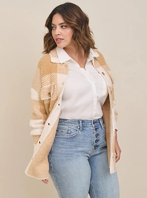 Eyelash Shacket Sweater