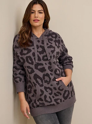 Jacquard Pullover Hooded Sweater