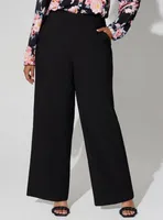 Pull-On Wide Leg Studio Refined Crepe High-Rise Pant