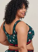 Plus Size - Disney Mickey Mouse Unlined Cotton Scoop Neck Bralette - Torrid