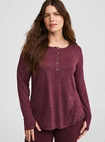 Happy Camper Lyocell Henley Long Sleeve Active Tee