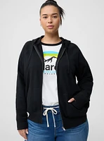 Classic Fit Super Soft Fleece Zip Up Raglan Hoodie