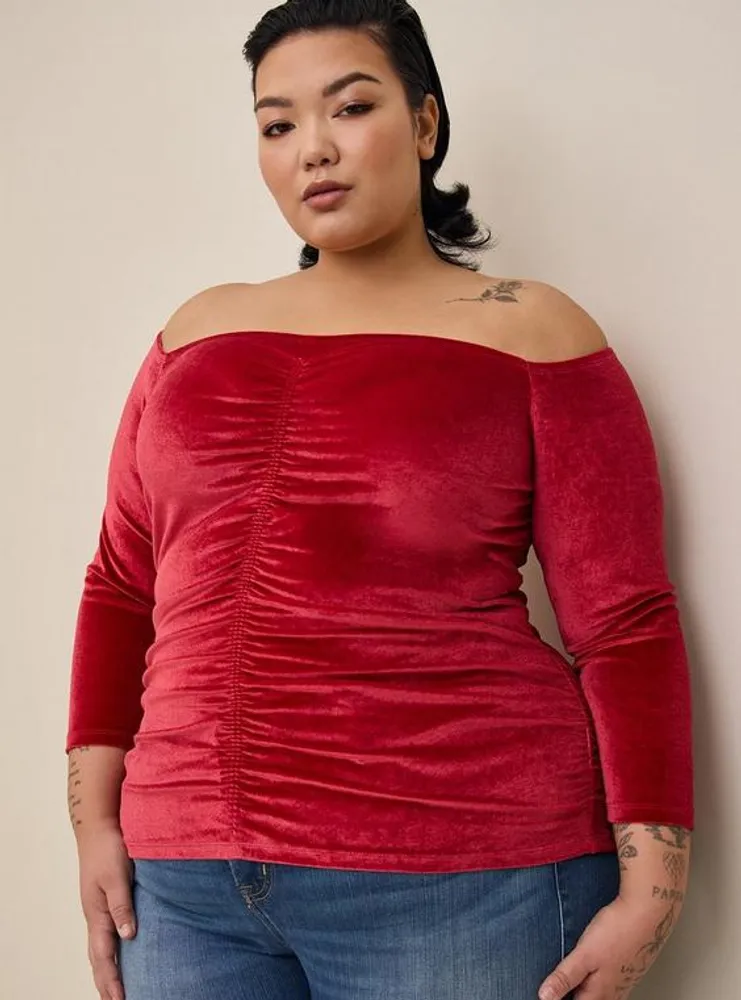 Plus Size - Stretch Lace And Mesh Crew Neck Long Sleeve Top - Torrid