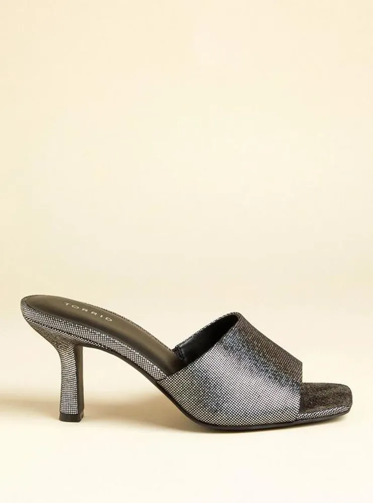 Iridescent Squared Toe Heel Sandal (WW)