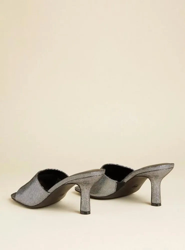 Iridescent Squared Toe Heel Sandal (WW)