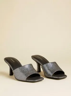 Iridescent Squared Toe Heel Sandal (WW)