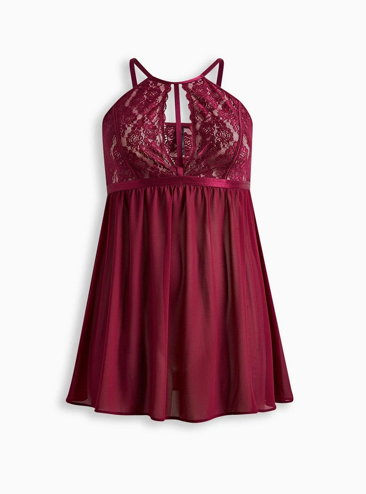 Lace High Neck Babydoll