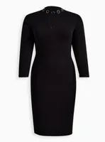 At The Knee Sweater Gromet Dress