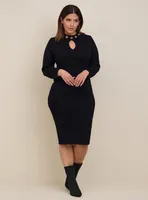 At The Knee Sweater Gromet Dress