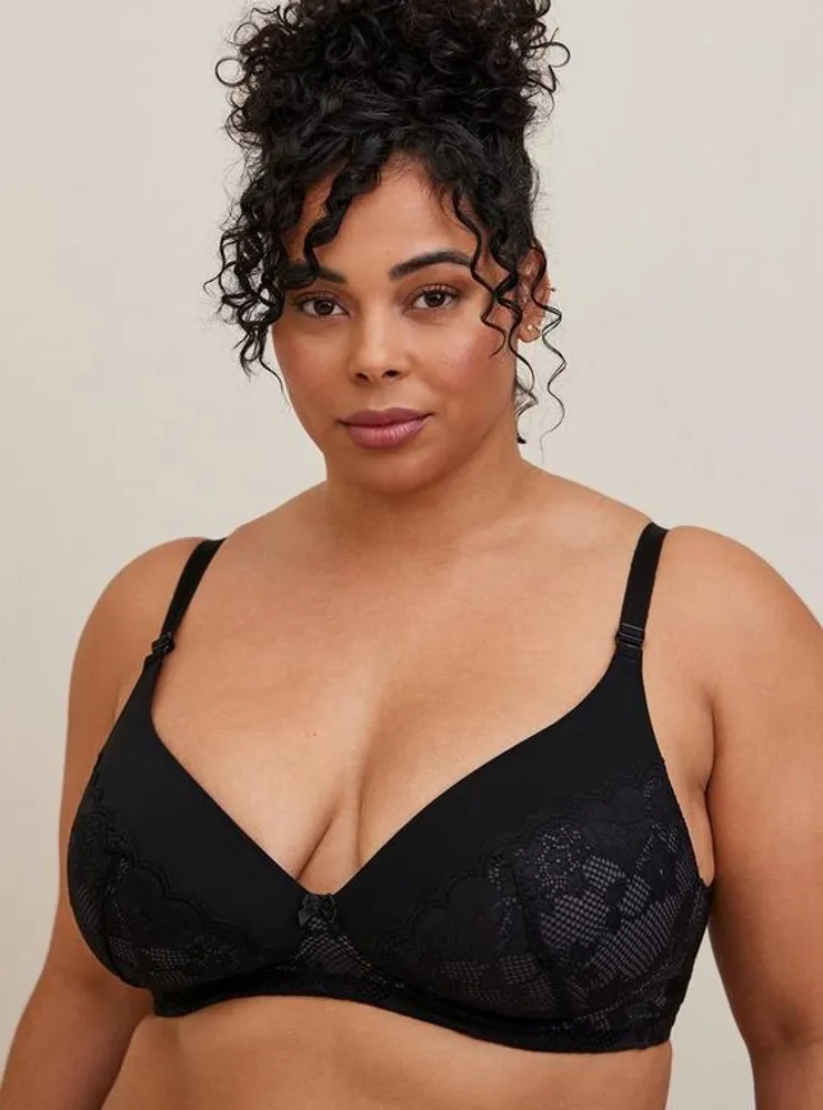 TORRID Wire-Free Lightly Lined Tattoo Lace Plunge 360° Back Smoothing™ Bra  | Plaza Las Americas