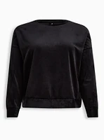 Velour Long Sleeve Relaxed Lounge Sweatshirt