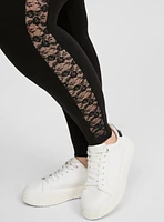 Full Length Comfort Waist Side Lace Premium Legging