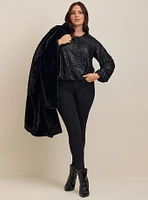 Sequin Bubble Hem Top