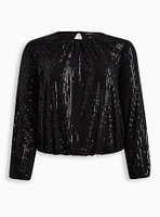 Sequin Bubble Hem Top