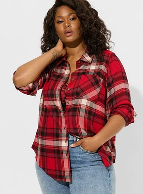 Lizzie Softest Flannel Button-Down Long Sleeve Shirt