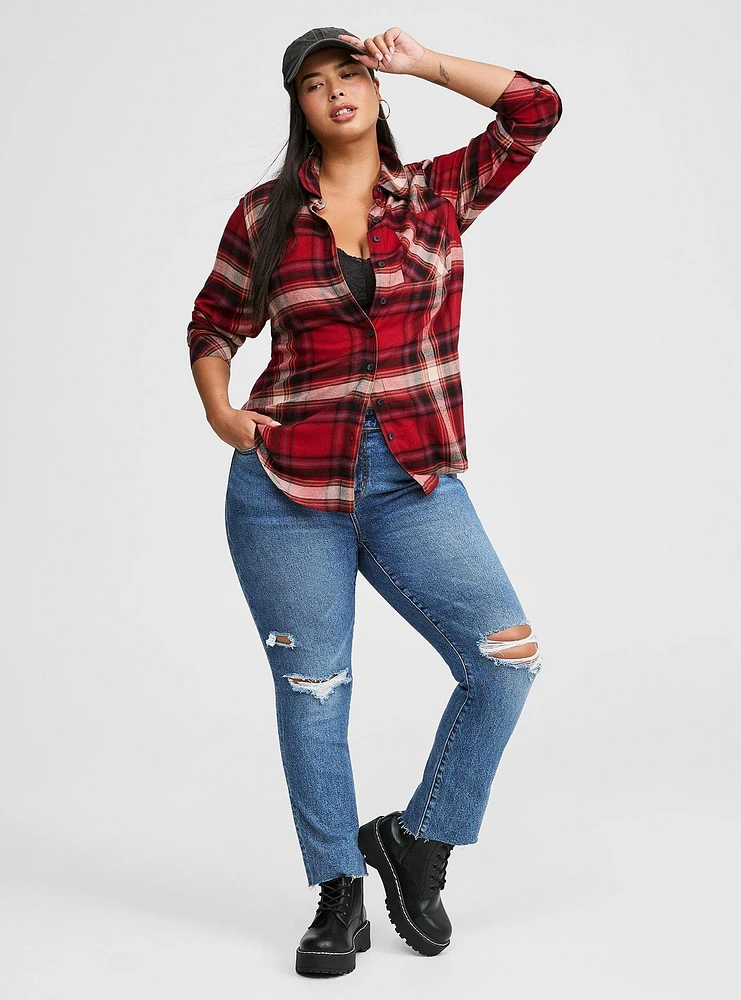 Lizzie Softest Flannel Button-Down Long Sleeve Shirt