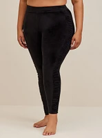 Full Length Signature Waist Ruched Velour Side Legging