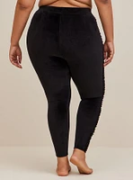 Full Length Signature Waist Ruched Velour Side Legging