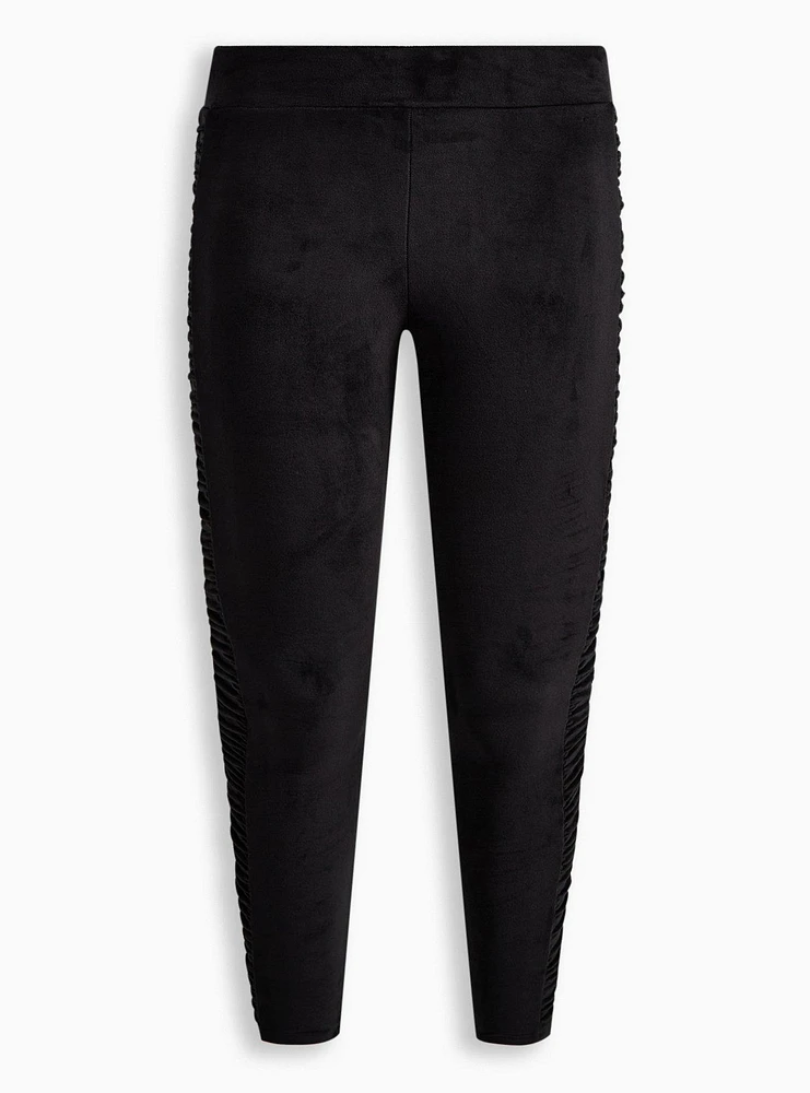 Full Length Signature Waist Ruched Velour Side Legging