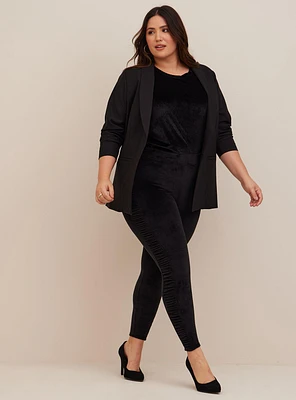 Full Length Signature Waist Ruched Velour Side Legging